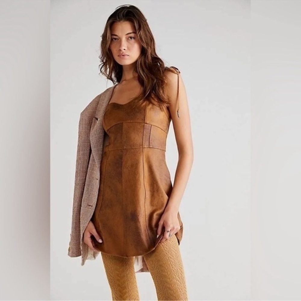 Free People NWT Veronica Suede Festival Mini Dress size 8